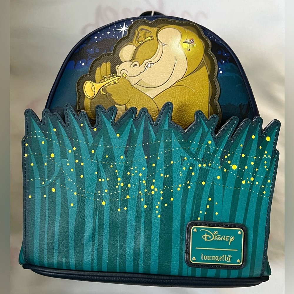 Loungefly Mini Backpack Princess and the Frog Louis & Ray Glow NWT Disney Parks